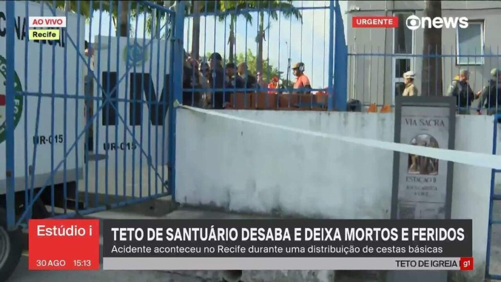 Teto de igreja desaba durante distribuição de cestas básicas e deixa dois mortos no Recife | Pernambuco