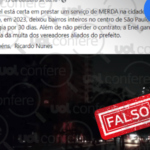 17.out.2024 - Justiça Federal suspendeu multas da Enel por apagões, não vereadores aliados de Nunes