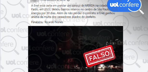 17.out.2024 - Justiça Federal suspendeu multas da Enel por apagões, não vereadores aliados de Nunes