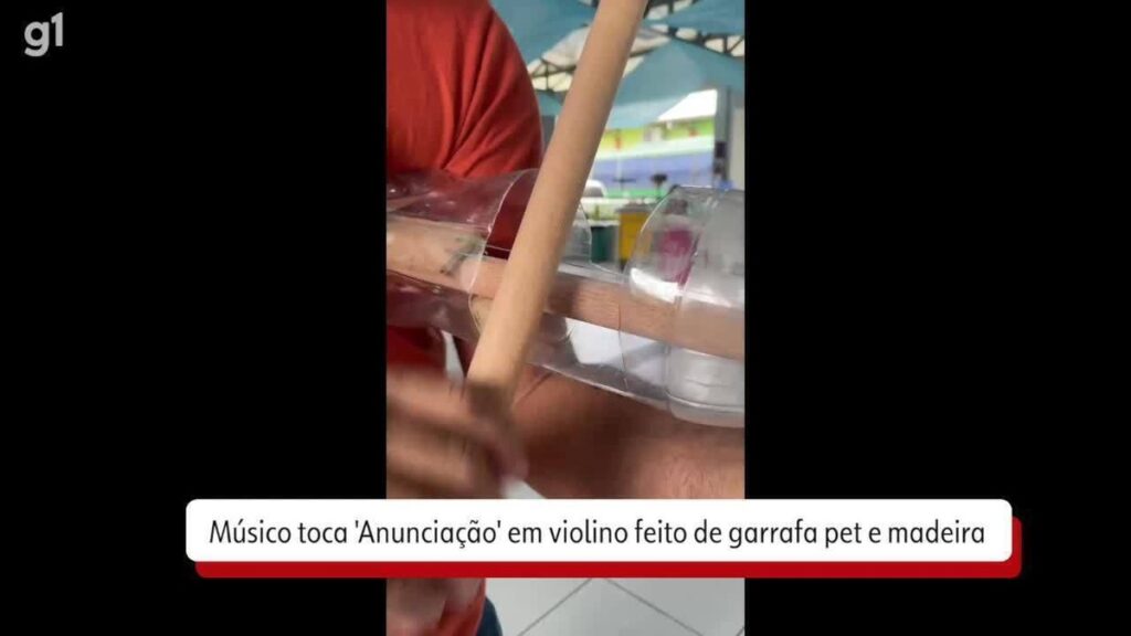 Violino Pet? Professor de música viraliza ao tocar ‘Anunciação’ no instrumento feito com cabo de vassoura e garrafa plástica | Caruaru e Região
