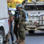 8.out.2024 - Soldados da Força de Paz da ONU (Unifil) no Líbano em Marjayoun, no sul do país