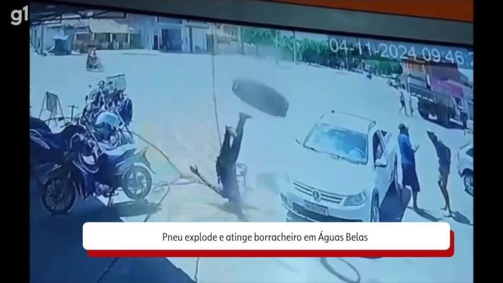 VÍDEO: pneu de caminhão explode e atinge borracheiro em Águas Belas | Caruaru e Região