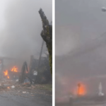 Imagens mostram incêncio após a queda do avião em Gramado