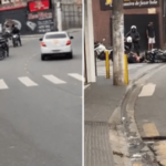 Suspeito é arrastado por PMs após perseguição na zona leste de SP