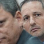 09.jan.2023 - Governardor de São Paulo, Tarcísio de Freitas, e o secretário da segurança, Guilherme Derrite