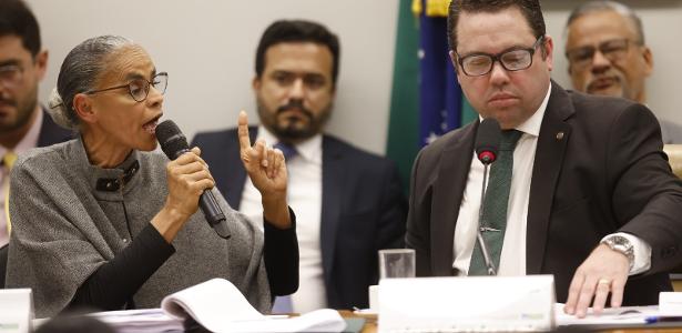 A ministra Marina Silva na Comissão de Agricultura da Câmara ao lado de Rodolfo Nogueira, presidente do colegiado