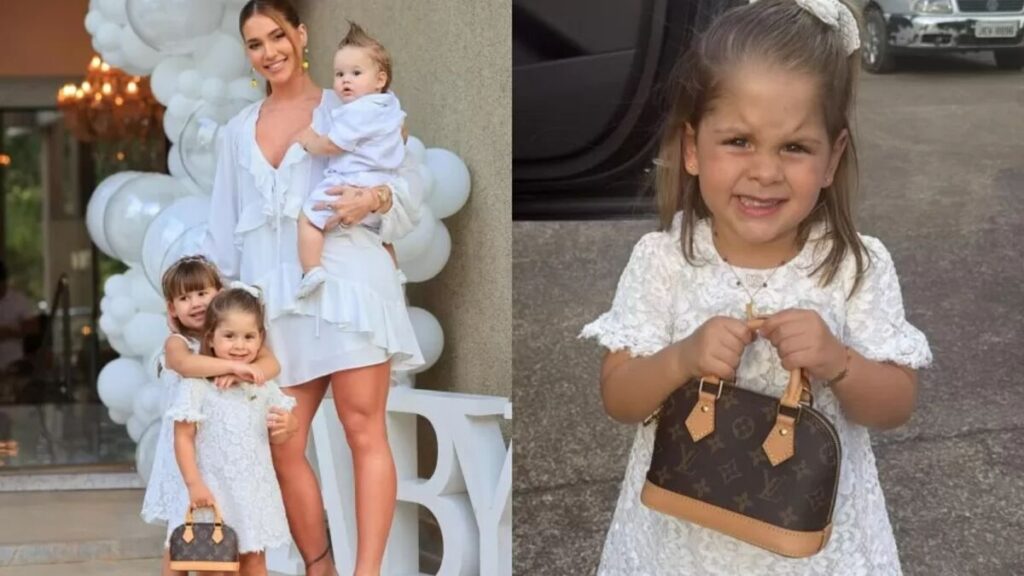 Filha de Virginia e Zé Felipe usa bolsa de R$ 12 mil