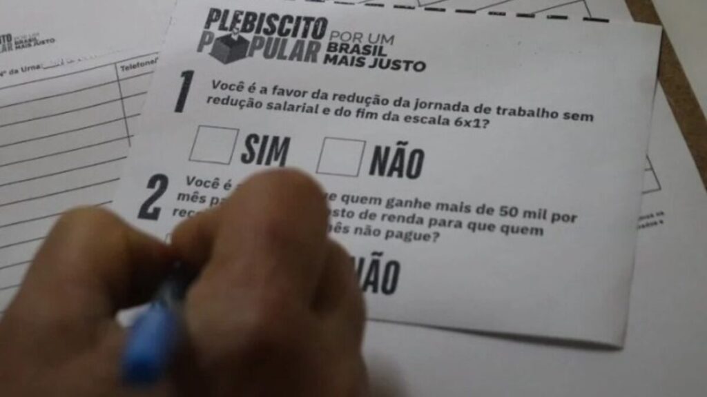 Plebiscito sobre o fim da jornada 6x1 e novo IR é feito em Apucarana