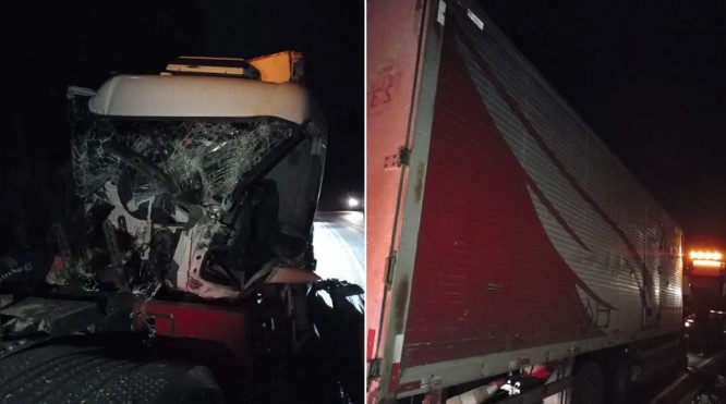 Motorista fica gravemente ferido após colisão com caminhão na PR-090