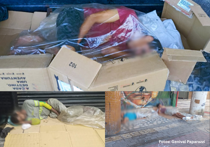 "Sacos plásticos viram cobertores para quem vive nas ruas do Centro do Recife", TV Guararapes