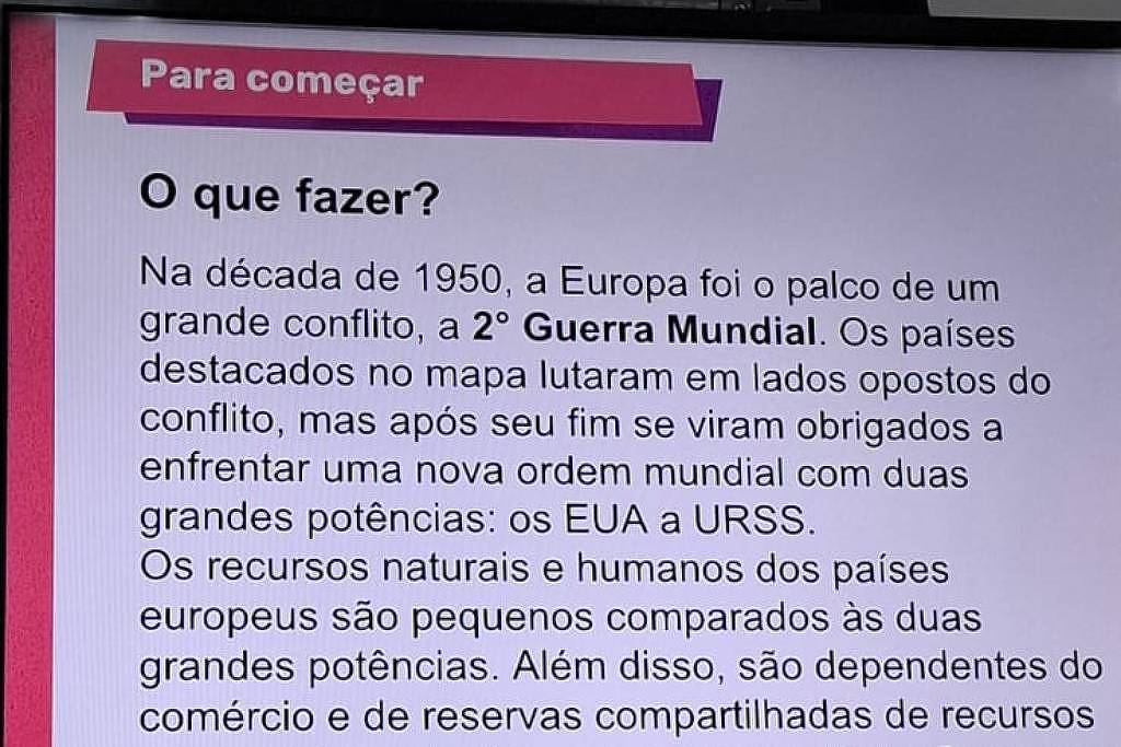 Material do governo Tarcísio erra data da Segunda Guerra - 25/10/2025 - Painel