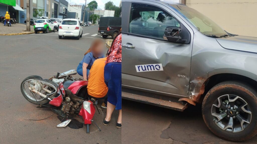 Motociclista fica ferida após colisão com S10 em Apucarana