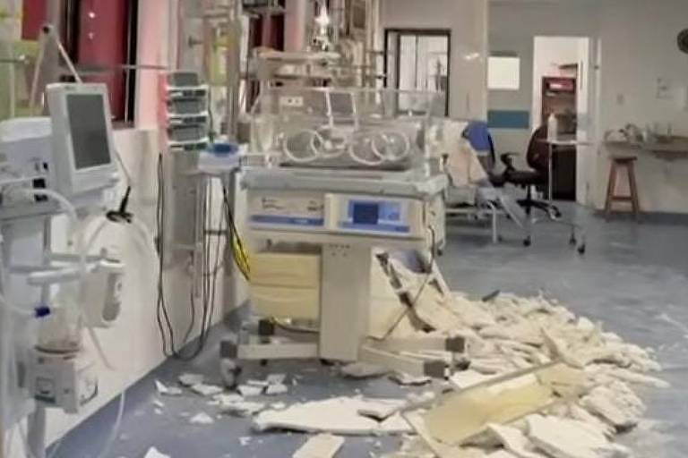 Parte de teto cai em UTI neonatal em Recife; ninguém fica ferido - 28/10/2025 - Cotidiano