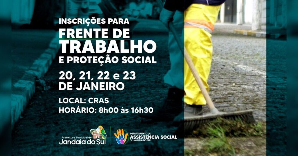 Cras de Jandaia do Sul abre inscrições para frente de trabalho social