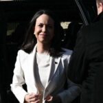 15.jan.2026 - María Corina Machado chega à Casa Branca para reunião com Donald Trump