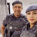 Tenente-coronel Geraldo Leite Rosa Neto e a esposa, a soldado Gisele Alves Santana, ambos da Polícia Militar de São Paulo
