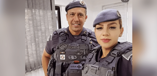 Tenente-coronel Geraldo Leite Rosa Neto e a esposa, a soldado Gisele Alves Santana, ambos da Polícia Militar de São Paulo