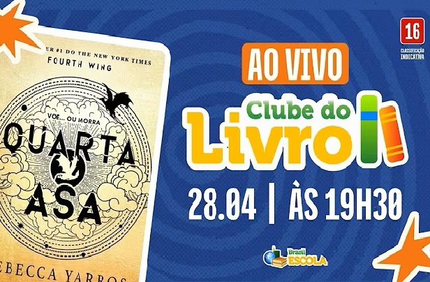 Live do Youtube sobre Quarta Asa do Clube do Livro do Brasil Escola