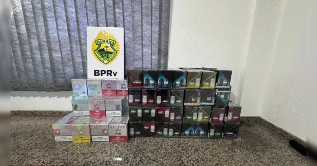 Carga do Paraguai com 995 cigarros eletrônicos é interceptada pela Rotam na PR-486
