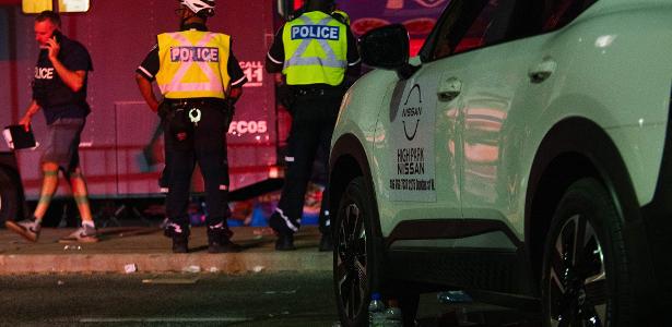 11.jul.2026 - Polícia de Toronto investiga tiroteio que deixou dois feridos em festival de rua na cidade