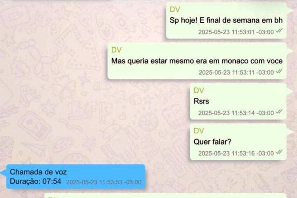 Vorcaro para Hugo Motta: Queria estar em Mônaco com você - 29/09/2026 - Política