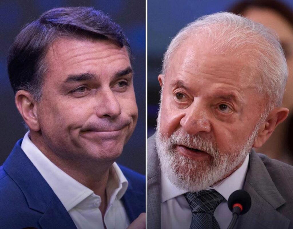 FLÁVIO BOLSONARO APARECE À FRENTE DE LULA EM PESQUISA PARA O SEGUNDO TURNO