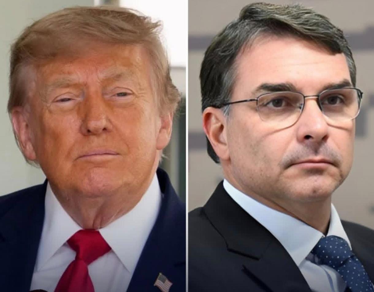 TRUMP EVITA APOIAR FLÁVIO BOLSONARO APÓS DECLARAÇÃO SOBRE PRESIDÊNCIA DO BRASIL